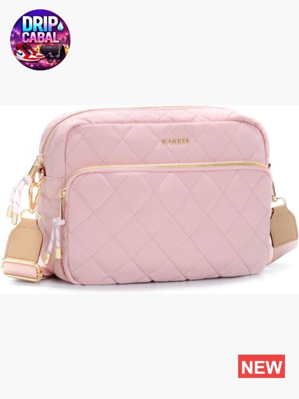 Quilted Nylon Puffer Crossbody Bag with Wide Strap